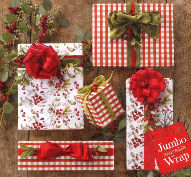 #2514 Winterberry Wishes Reversible Jumbo Roll W/FREE Paper Cutter