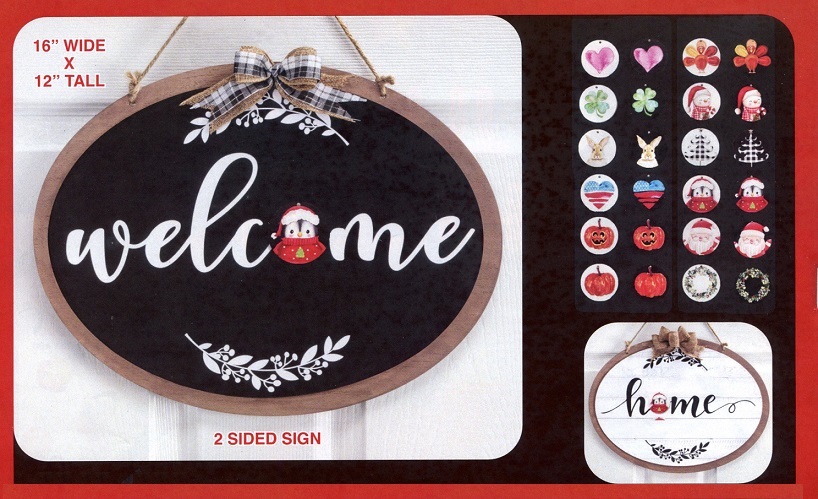 #M3756 Home and Welcome Reversible Sign for Every Holiday 