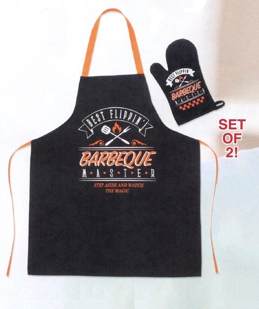 #M3821 Best Flippin BBQ Apron & Matching BBQ Mitt 