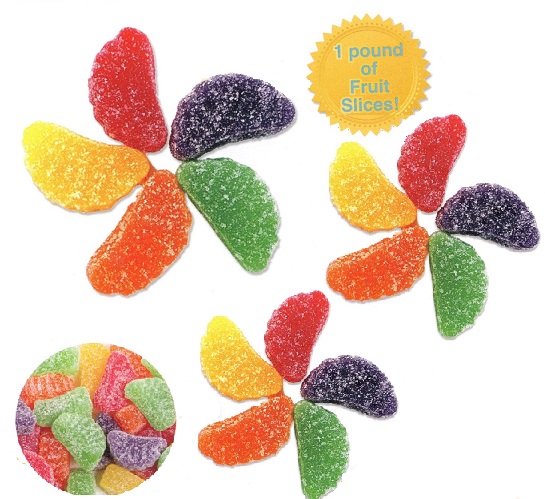#M7232 Sweet Soft Gummy Fruit Slices 1 lb. 